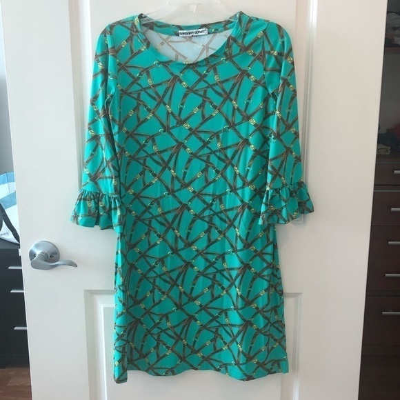 Barbara Gerwit Nylon Spandex Dress Ruffle Sleeve - Picture 1 of 14
